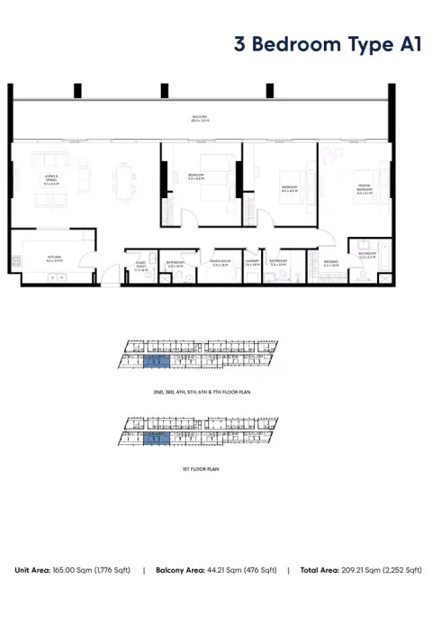 Nesba Phase 3: Floor plan Type - A1, 2,252 sq ft