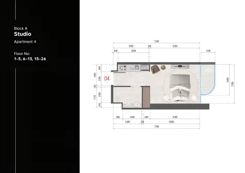Guzel Tower: Floor plan Block B Type D