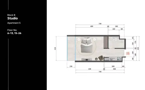 Guzel Tower: Floor plan Block B Type B