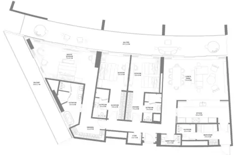 Anantara Sharjah Residences: Планировка Type 2, 3,280 sq ft