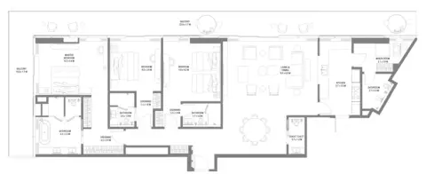 Anantara Sharjah Residences: Планировка Type 3, 3,084 sq ft