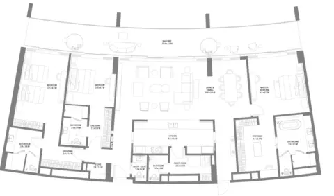 Anantara Sharjah Residences: Планировка Type 4, 3,319 sq ft