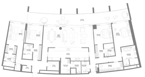 Anantara Sharjah Residences: Планировка Type 3, 3,880 sq ft