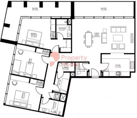 Nesba 1: Floor plan Type A2, 2,151 sq ft