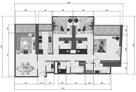 Faradis Tower: Type 4308, 1,931 sq ft 户型图