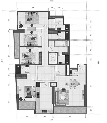 Faradis Tower: Type 4808, 2,612 sq ft 户型图