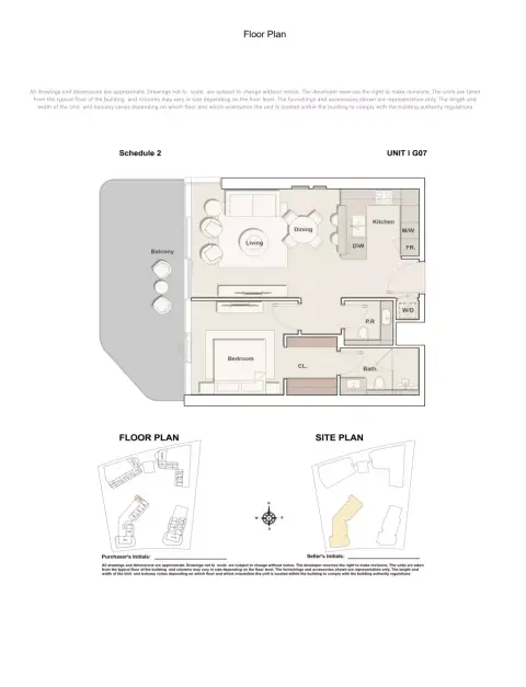 Costa Mare: Floor plan Type I G07 | Tower I, 919 sq ft