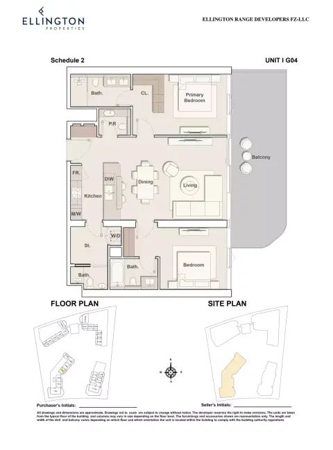 Costa Mare: Floor plan Type I G04 | Tower I, 1,424 sq ft