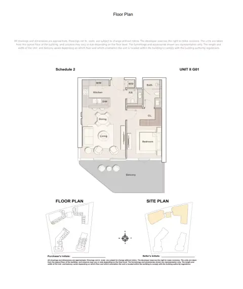 Costa Mare: Floor plan Type G01 | Tower II, 892 sq ft