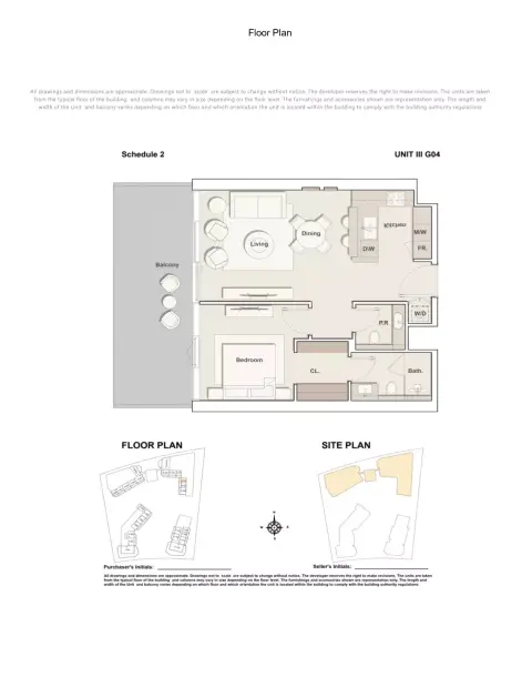 Costa Mare: Floor plan Type G04 | Tower III, 934 sq ft