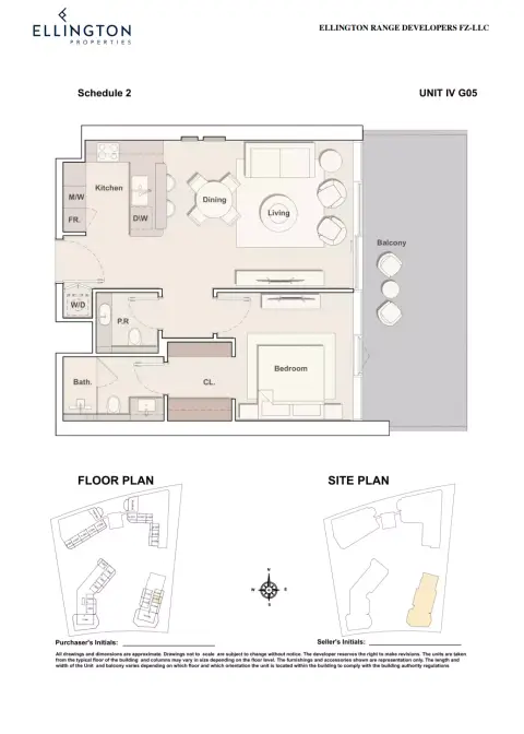 Costa Mare: Floor plan Type G05 | Tower IV, 951 sq ft