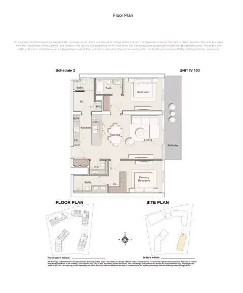 Costa Mare: Floor plan Type 103 | Tower IV, 1,282 sq ft