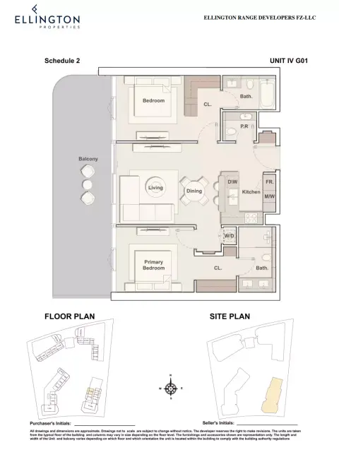 Costa Mare: Floor plan Type G01 | Tower IV, 1,289 sq ft