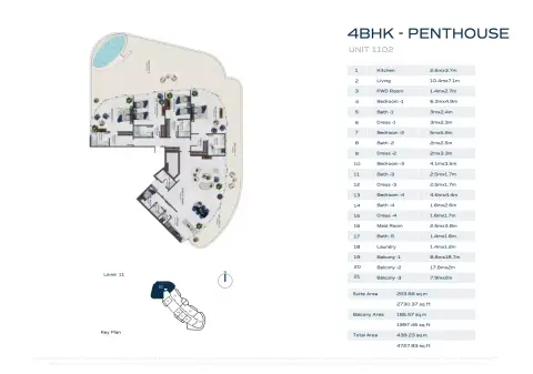 فاشن تي في أكاسيا: مخطط الطابق Type A, 4,727 sq ft