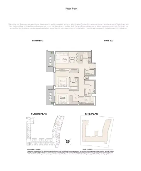 Playa Del Sol: Планировка Type 202, 1,270 sq ft