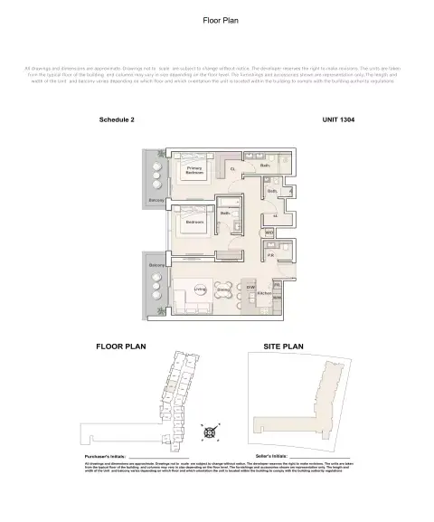 Playa Del Sol: Планировка Type 1304, 1,263 sq ft