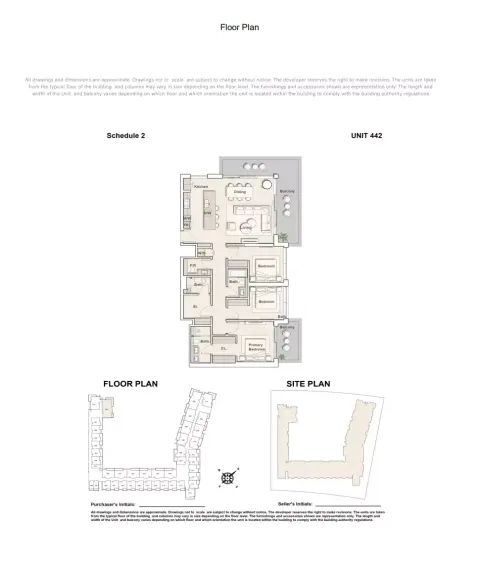 Playa Del Sol: Планировка Type 442, 1,906 sq ft