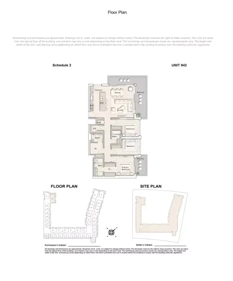 Playa Del Sol: Планировка Type 942, 1,906 sq ft