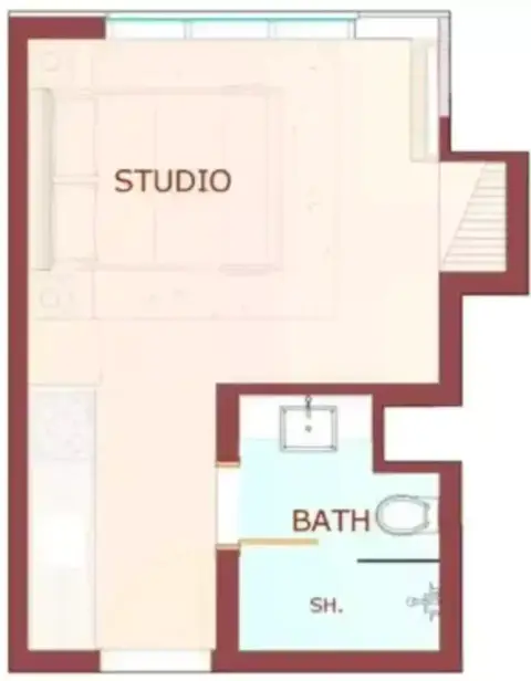 Playa Viva: Floor plan Type B, 390 sq ft