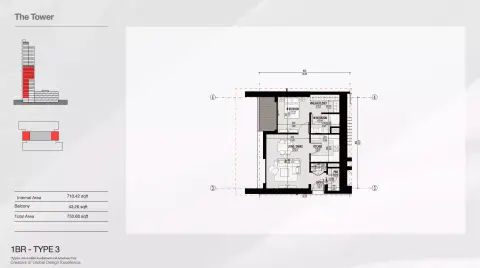 Altura: Floor plan Type 3, 753 sq ft