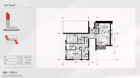 Altura: Floor plan Type 2, 1,238 sq ft