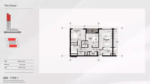 Altura: Floor plan Type 1, 1,130 sq ft