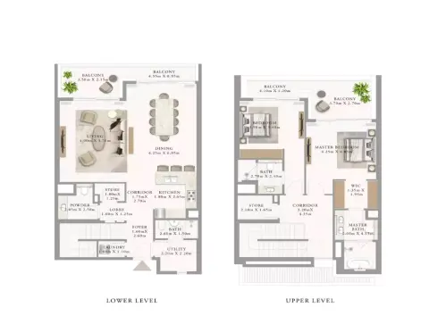 أدرس ريزيدنسز جزيرة المرجان: مخطط الطابق Building 2 _ Type 4 2BDR, 2,459 sq ft