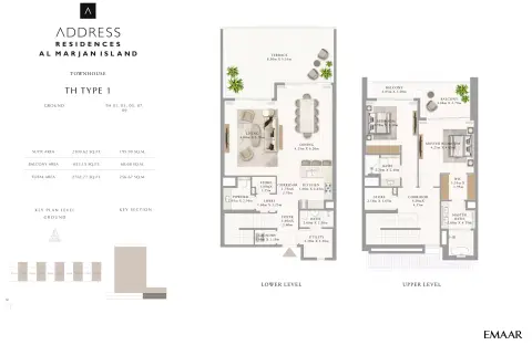 أدرس ريزيدنسز جزيرة المرجان: مخطط الطابق Building 2 _ Type 1 lower 2BR, 2,769 sq ft