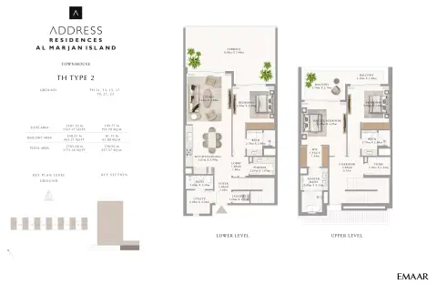 أدرس ريزيدنسز جزيرة المرجان: مخطط الطابق Building 2 _ Type 2 upper 3bdr, 2,772 sq ft