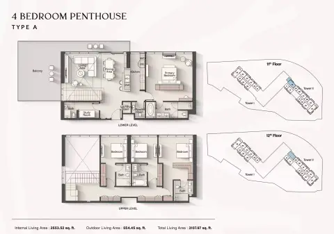 Soto Grande: Floor plan Type A, 3,107 sq ft