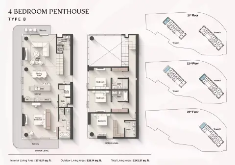 Soto Grande: Floor plan Type  B, 3,242 sq ft