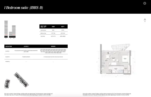 سوليرا داون تاون مينا: مخطط الطابق Type B (suite), 610 sq ft