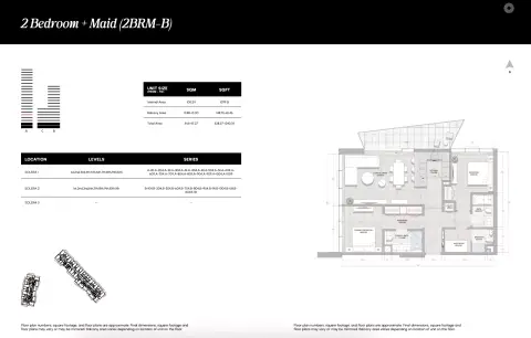 سوليرا داون تاون مينا: مخطط الطابق Type B (Maid), 1,128 sq ft