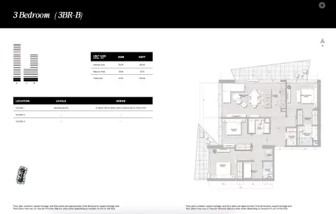 سوليرا داون تاون مينا: مخطط الطابق Type B, 1,743 sq ft