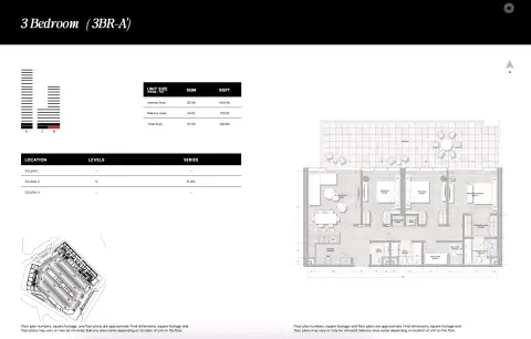 سوليرا داون تاون مينا: مخطط الطابق Type A1, 2,124 sq ft