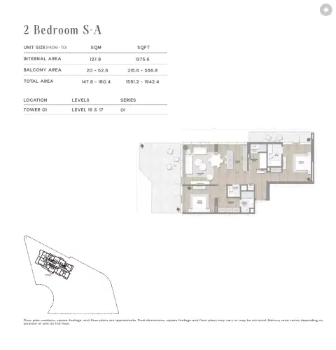 Skai: Floor plan Type S-A, 1,591 sq ft