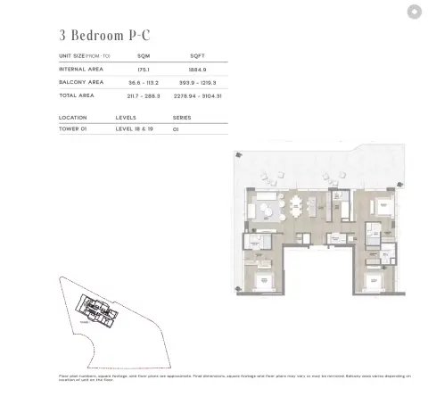 Skai: Floor plan Type P-C, 2,279 sq ft