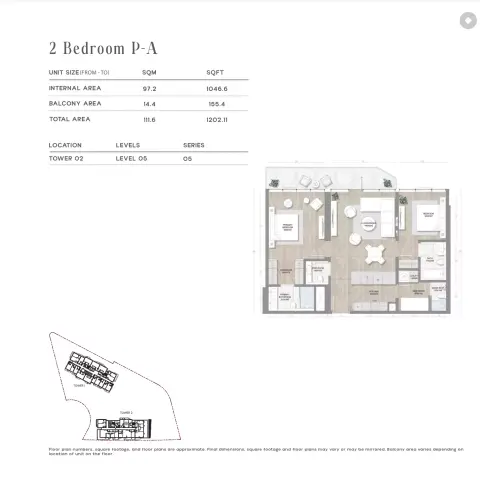 Skai: Floor plan Type P-A, 1,202 sq ft