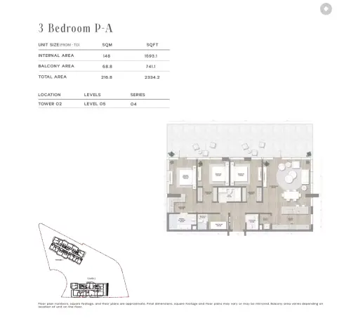 Skai: Floor plan Type P-A, 2,334 sq ft