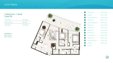 La Mer By Elie Saab: Plattegrond Type 08, 2,527 sq ft