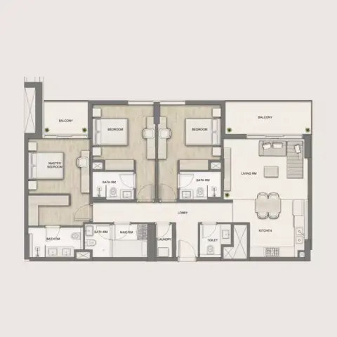Al Hamra Greens: Floor plan Type A, 1,579 sq ft