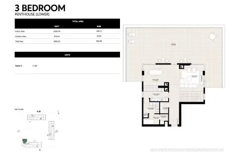 Lunara The Strand: Планировка Type 1-Tower C, 2,852 sq ft