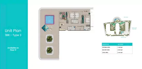 Trio Isle C: Floor plan Type 3, 3,162 sq ft