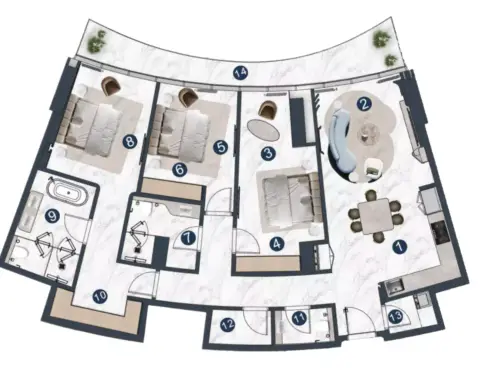 La Mazzoni: Plan Type A, 1,694 sq ft