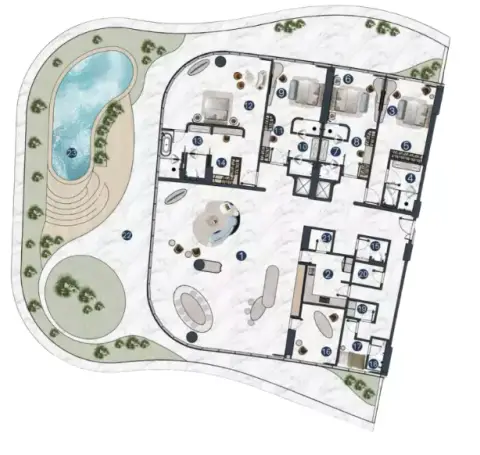 La Mazzoni: Plan Type A, 6,990 sq ft