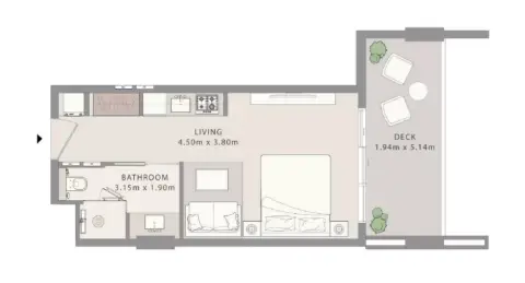 Uno Luxe: Type A, 457 sq ft 户型图