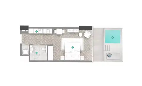 Moonstone Residences Interiors by Missoni: Type A, 507 sq ft 户型图