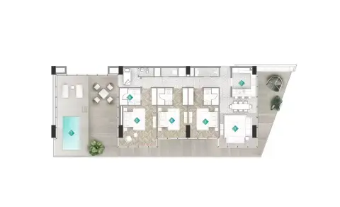 Moonstone Residences Interiors by Missoni: Type D1, 1,850 sq ft 户型图