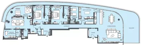 Al Danah Residential Tower: Floor plan Type 2, 5,277 sq ft