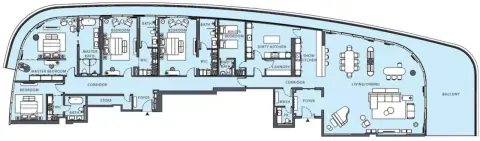 Al Danah Residential Tower: Floor plan Type 2, 5,716 sq ft